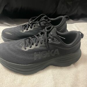 Hoka Bondi 8 Men's size 10.5 Wide. Solid black.